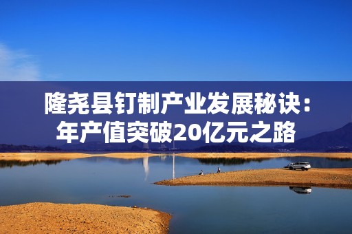 隆尧县钉制产业发展秘诀：年产值突破20亿元之路