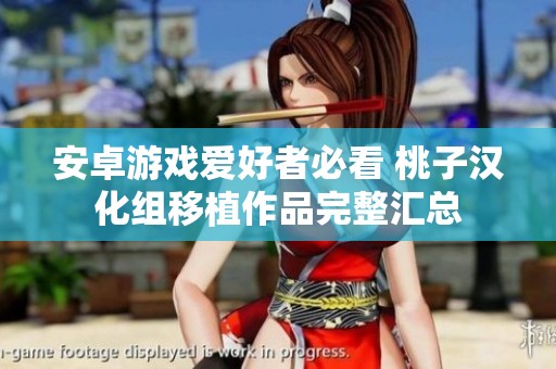 安卓游戏爱好者必看 桃子汉化组移植作品完整汇总