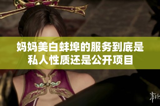 妈妈美白蚌埠的服务到底是私人性质还是公开项目