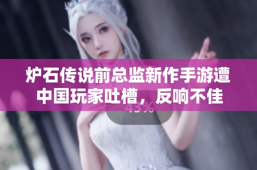 炉石传说前总监新作手游遭中国玩家吐槽，反响不佳