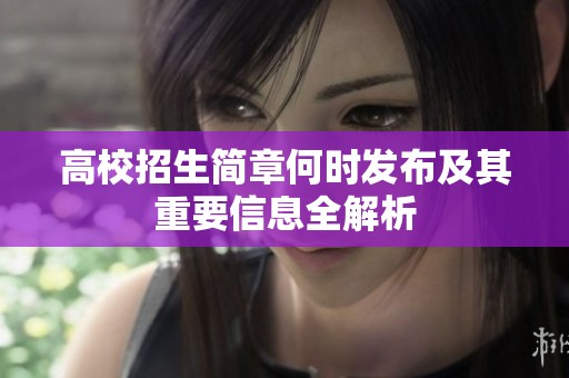 高校招生简章何时发布及其重要信息全解析