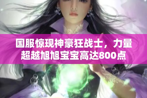 国服惊现神豪狂战士，力量超越旭旭宝宝高达800点