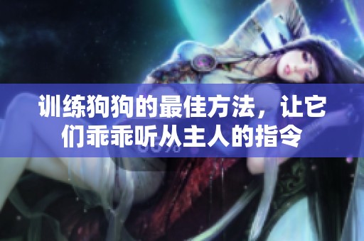 训练狗狗的最佳方法，让它们乖乖听从主人的指令