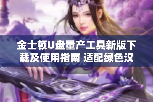金士顿U盘量产工具新版下载及使用指南 适配绿色汉化版