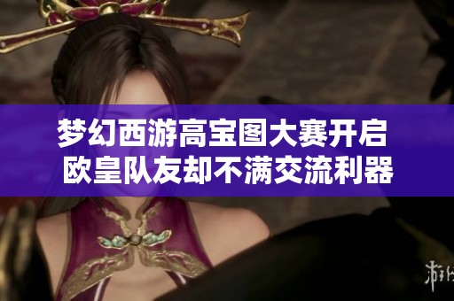 梦幻西游高宝图大赛开启 欧皇队友却不满交流利器