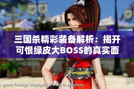 三国杀精彩装备解析：揭开可恨绿皮大BOSS的真实面目
