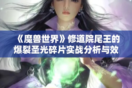 《魔兽世界》修道院尾王的爆裂圣光碎片实战分析与效果揭秘