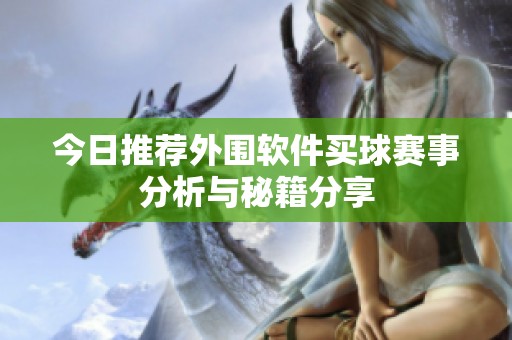 今日推荐外围软件买球赛事分析与秘籍分享