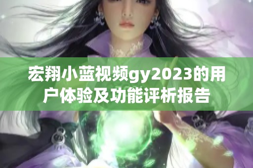 宏翔小蓝视频gy2023的用户体验及功能评析报告