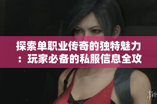探索单职业传奇的独特魅力：玩家必备的私服信息全攻略