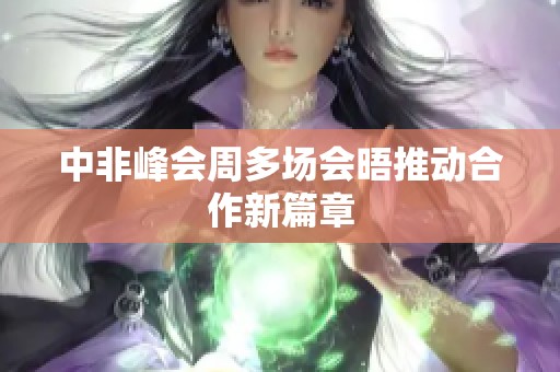 中非峰会周多场会晤推动合作新篇章