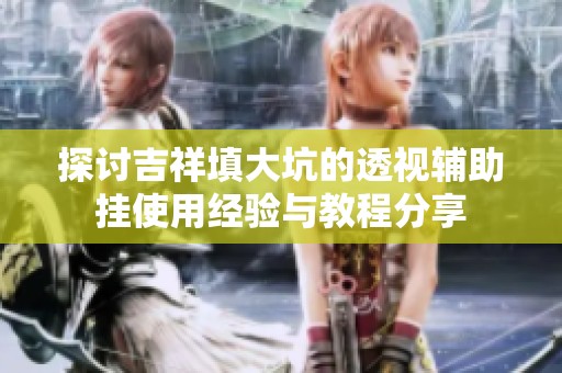 探讨吉祥填大坑的透视辅助挂使用经验与教程分享