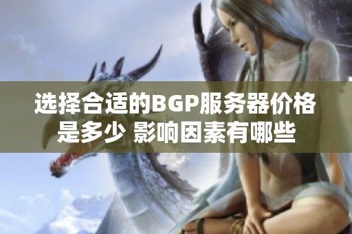 选择合适的BGP服务器价格是多少 影响因素有哪些