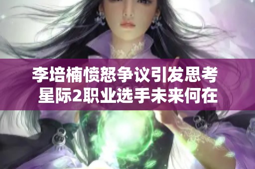 李培楠愤怒争议引发思考 星际2职业选手未来何在