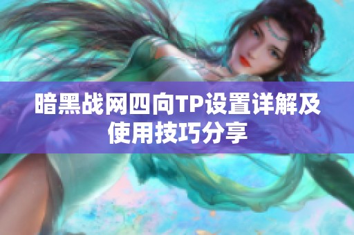 暗黑战网四向TP设置详解及使用技巧分享