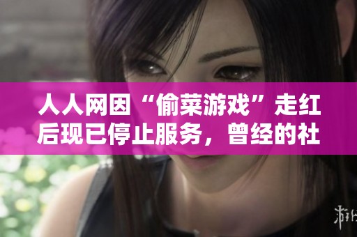 人人网因“偷菜游戏”走红后现已停止服务，曾经的社交平台如何落幕