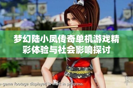 梦幻陆小凤传奇单机游戏精彩体验与社会影响探讨