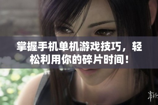 掌握手机单机游戏技巧，轻松利用你的碎片时间！