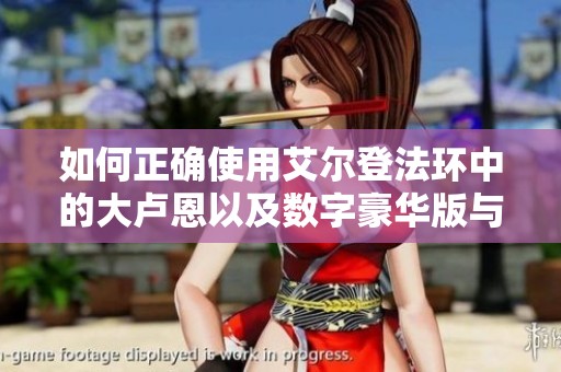 如何正确使用艾尔登法环中的大卢恩以及数字豪华版与普通版的主要区别分析