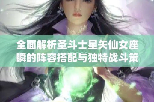 全面解析圣斗士星矢仙女座瞬的阵容搭配与独特战斗策略攻略