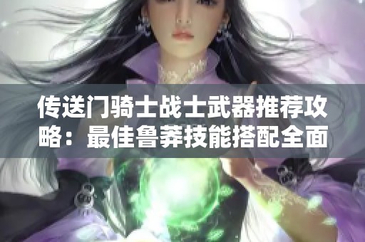 传送门骑士战士武器推荐攻略：最佳鲁莽技能搭配全面解析与选购指南