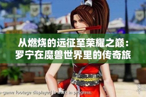 从燃烧的远征至荣耀之巅：罗宁在魔兽世界里的传奇旅程与玩家记忆
