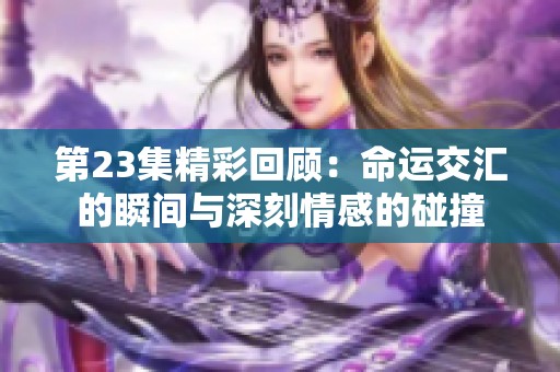 第23集精彩回顾：命运交汇的瞬间与深刻情感的碰撞