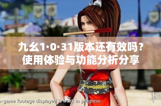 九幺1·0·31版本还有效吗？使用体验与功能分析分享