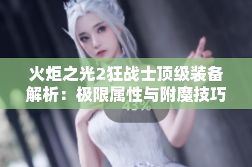 火炬之光2狂战士顶级装备解析：极限属性与附魔技巧全面攻略详解