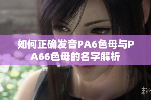 如何正确发音PA6色母与PA66色母的名字解析