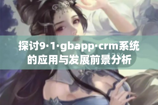 探讨9·1·gbapp·crm系统的应用与发展前景分析