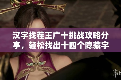 汉字找茬王广十挑战攻略分享，轻松找出十四个隐藏字的方法揭秘