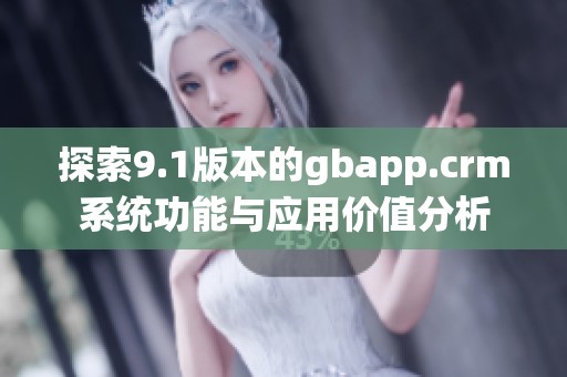 探索9.1版本的gbapp.crm系统功能与应用价值分析