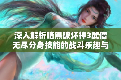 深入解析暗黑破坏神3武僧无尽分身技能的战斗乐趣与游戏策略探索