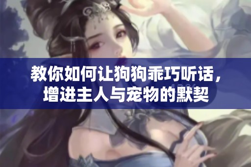 教你如何让狗狗乖巧听话，增进主人与宠物的默契