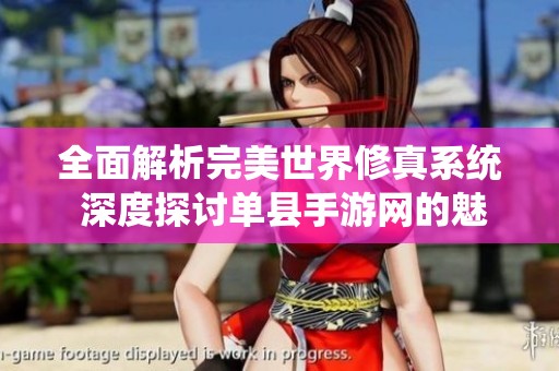 全面解析完美世界修真系统 深度探讨单县手游网的魅力与玩法