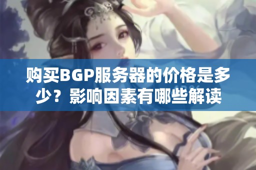 购买BGP服务器的价格是多少？影响因素有哪些解读