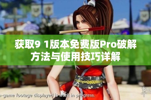 获取9 1版本免费版Pro破解方法与使用技巧详解