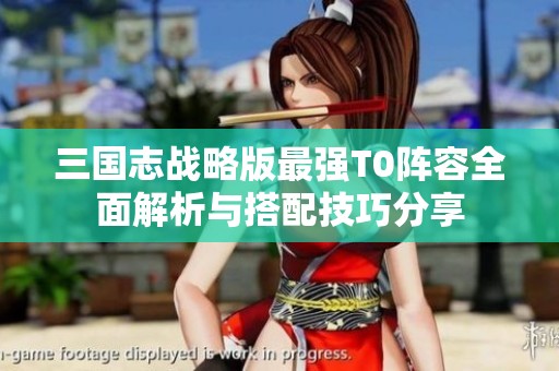 三国志战略版最强T0阵容全面解析与搭配技巧分享