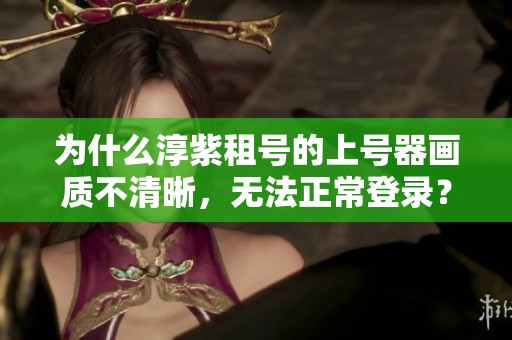 为什么淳紫租号的上号器画质不清晰，无法正常登录？