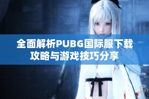 全面解析PUBG国际服下载攻略与游戏技巧分享