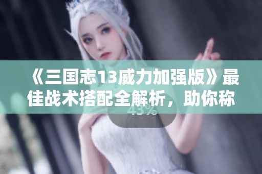 《三国志13威力加强版》最佳战术搭配全解析，助你称霸战场