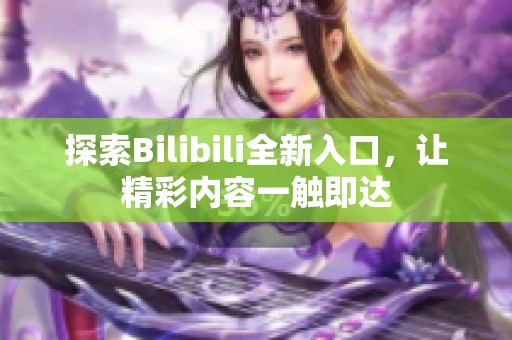 探索Bilibili全新入口，让精彩内容一触即达