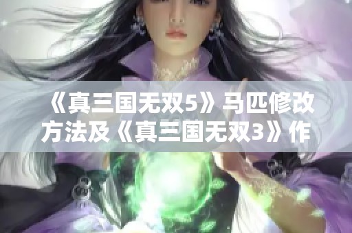 《真三国无双5》马匹修改方法及《真三国无双3》作弊器使用指南