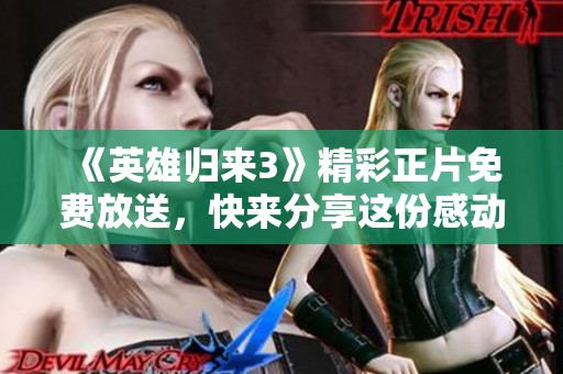 《英雄归来3》精彩正片免费放送，快来分享这份感动与热血！