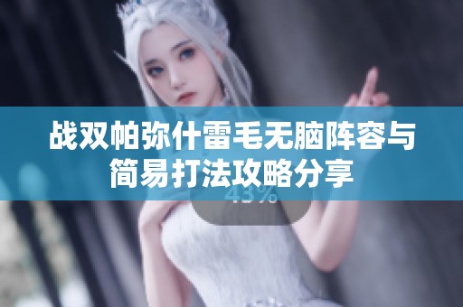 战双帕弥什雷毛无脑阵容与简易打法攻略分享