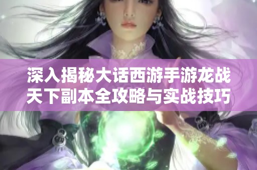 深入揭秘大话西游手游龙战天下副本全攻略与实战技巧解析