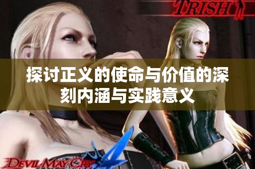 探讨正义的使命与价值的深刻内涵与实践意义