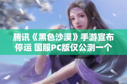 腾讯《黑色沙漠》手游宣布停运 国服PC版仅公测一个月引热议