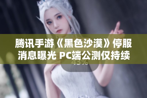腾讯手游《黑色沙漠》停服消息曝光 PC端公测仅持续一个月